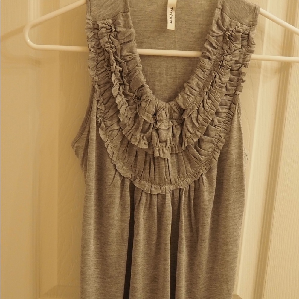 Gray racer back knit tank